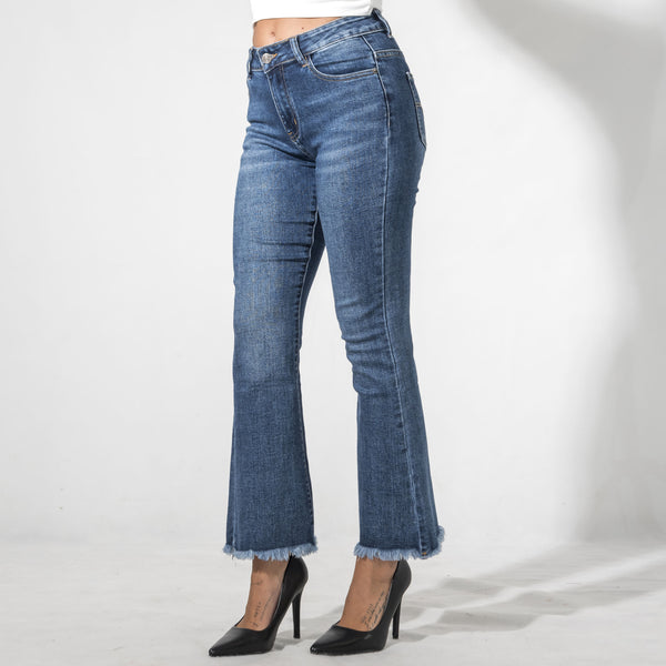 40T25567 - Jeans Con Fondo Sfrangiato