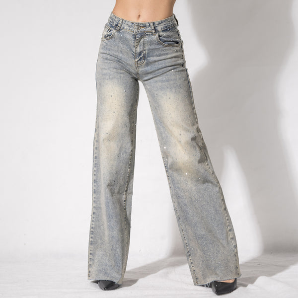 25S21106 - Jeans  A Palazzo Con Strass