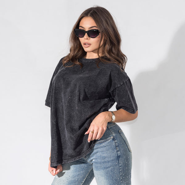 T-shirt Oversize Con Strass